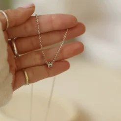 Collar Cubo Cadena Plata
