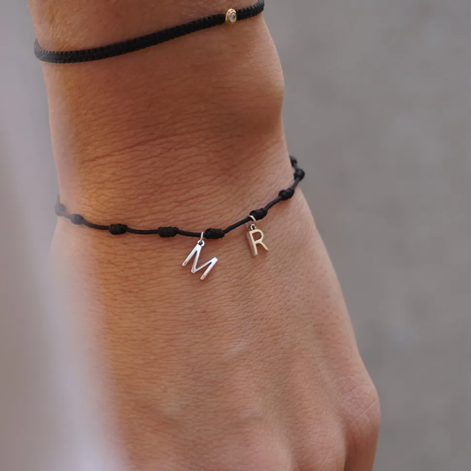 Pulsera Mini Letra Nuditos Plata