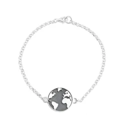 Pulsera Terra Pequeña Negra Cadena